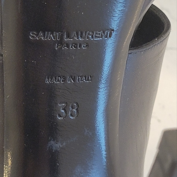 Saint Laurent Black Leather Buckle Strap Platforms US 8 (EU 38) - Picture 6 of 12